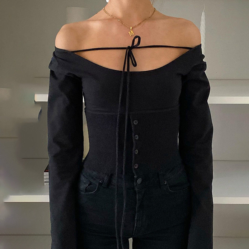 Elegant Slim And Versatile Long-sleeved Bottom Shirt