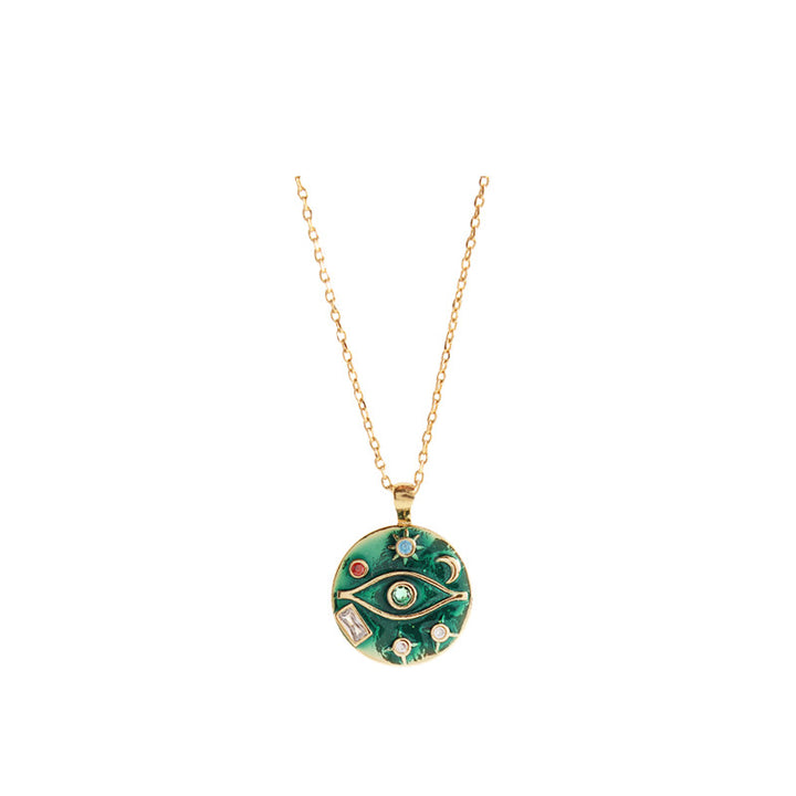 Women's Fashion Vintage Enamel Drip Enamel Pendant Necklace