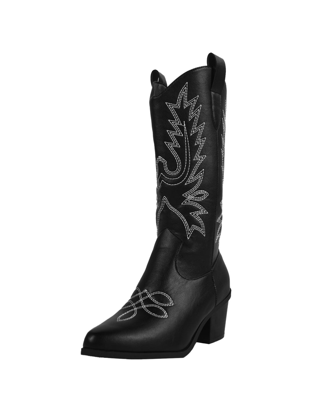 High Heel White Western Cowboy Knight Boots