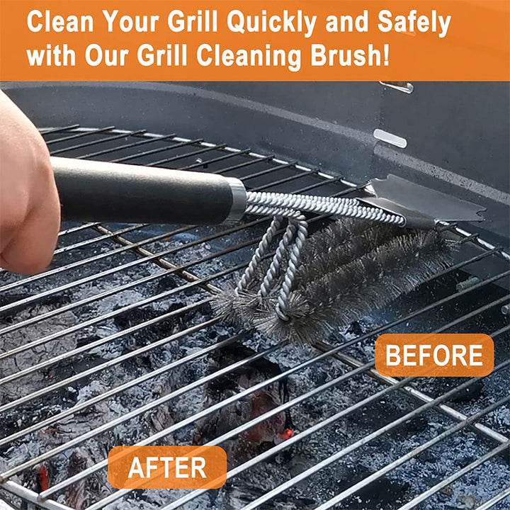18-Inch Stainless Steel Safe Grill Brush & Scraper