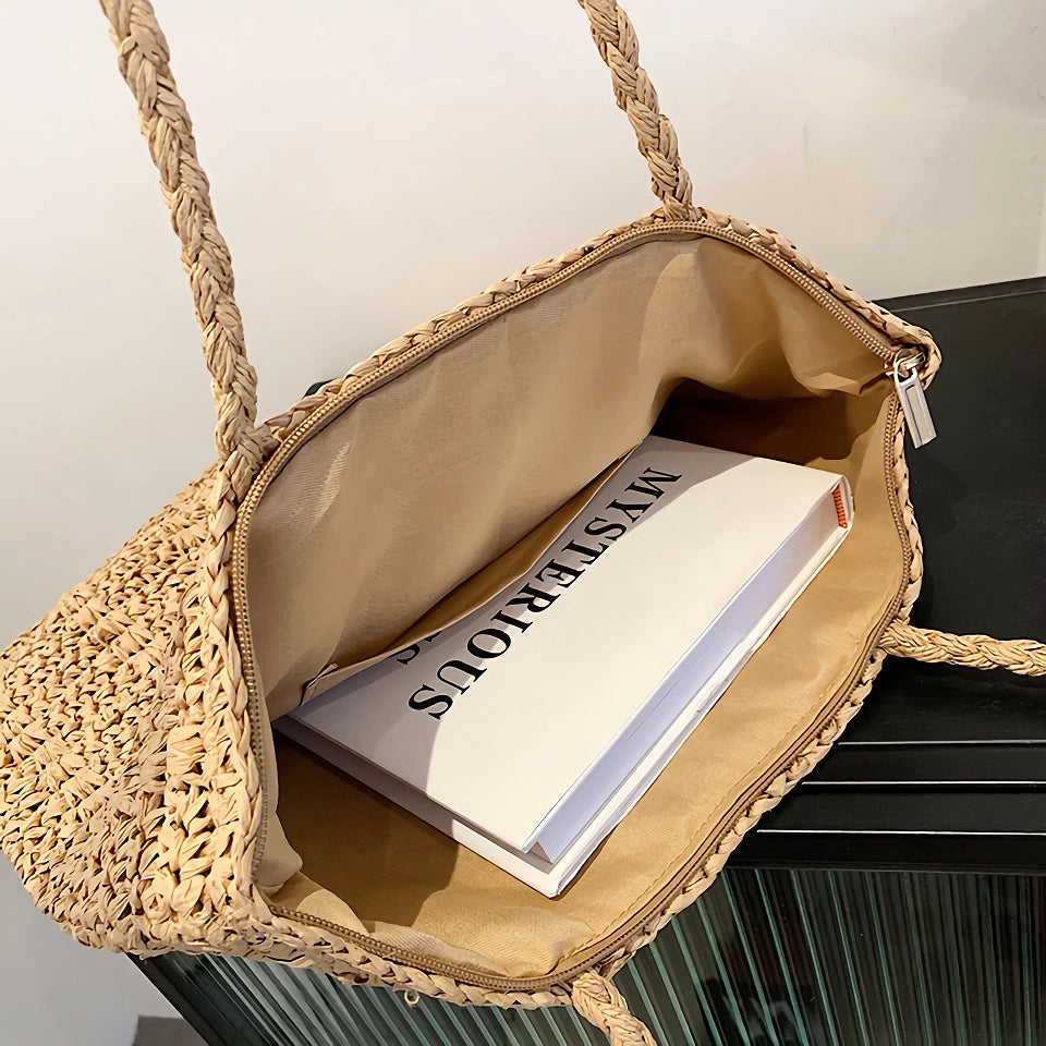 Summer Straw Tote Bag