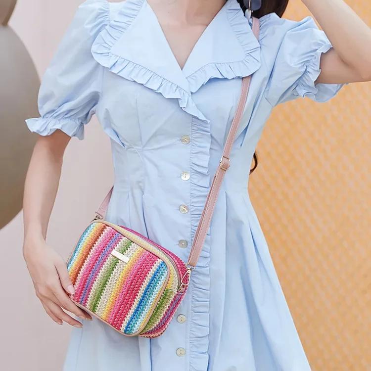 Rattan Knitting Women Straw Bag