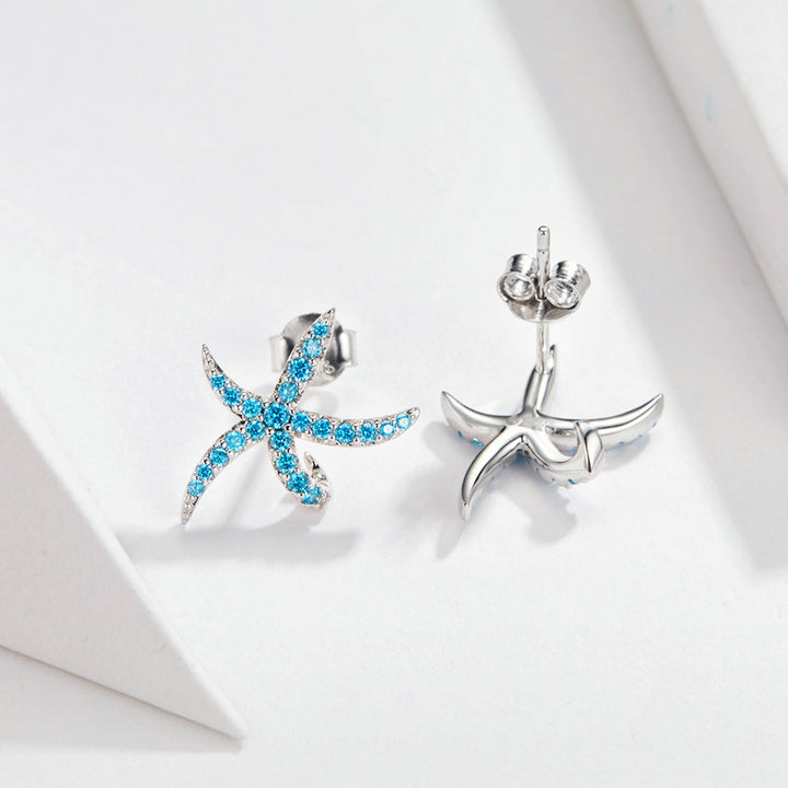 S925 Pentagram European And American Female Earrings