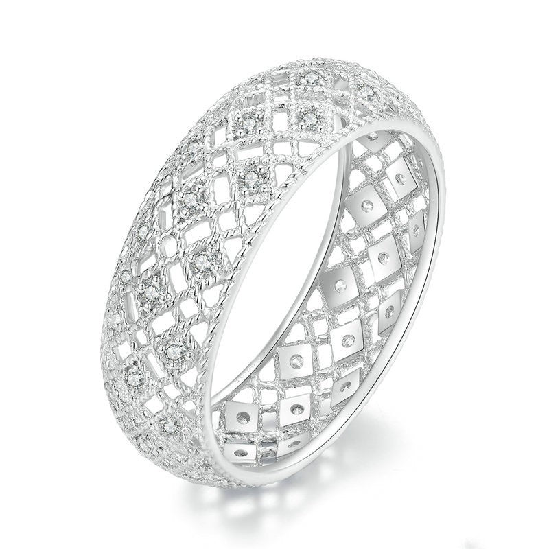 S925 Silver Delicate Mesh Wide Ring