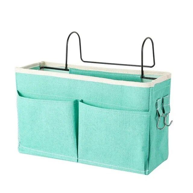 Multi-Purpose Bedside Storage Organizer: Canvas Hanging Pocket for Bedroom Essentials