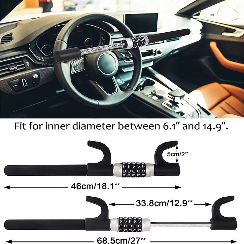 Extendable Keyless Steering Wheel Lock