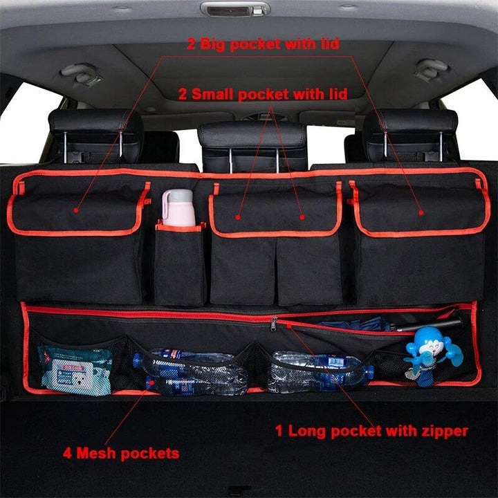 Universal Multi-Pocket Car Trunk Organizer with Waterproof Oxford Cloth Design