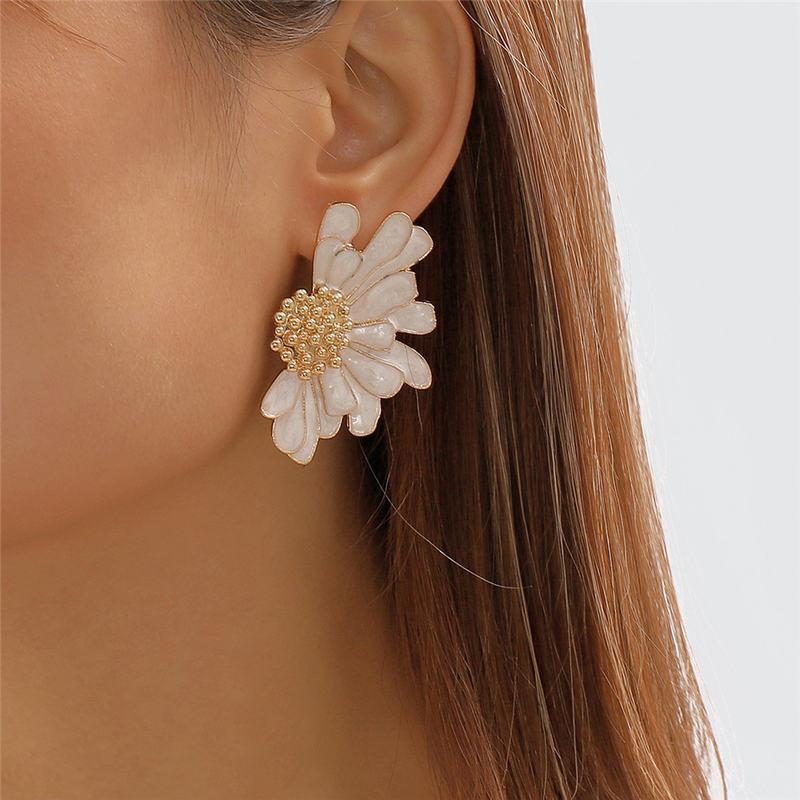 Boho Chic Colorful Flower Petal Stud Earrings