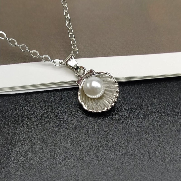 Chic Summer Shell & Imitation Pearl Pendant Necklace