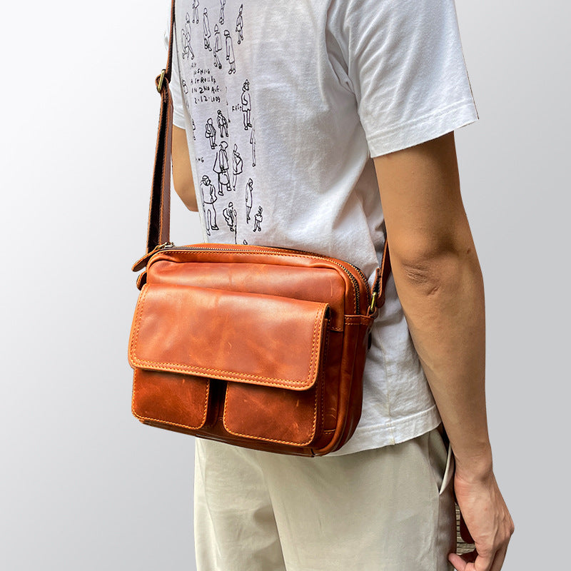 Men's Casual Leather Shoulder Messenger Bag