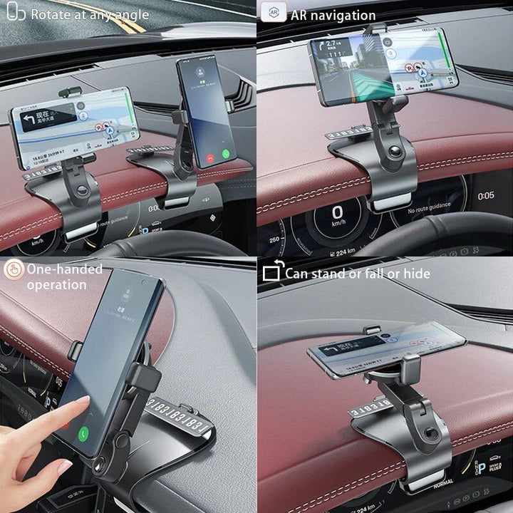 360° Rotating Universal Car Phone Holder with Multi-Placement and Anti-Slip Grip