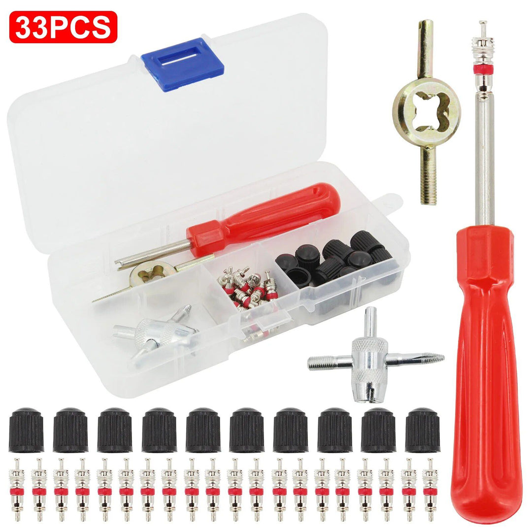 33-Piece Car Tyre Valve Repair & Installation Kit