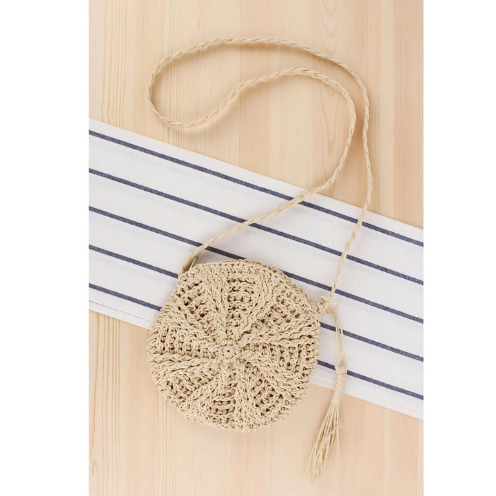 Bohemian Rattan Round Crossbody Bag