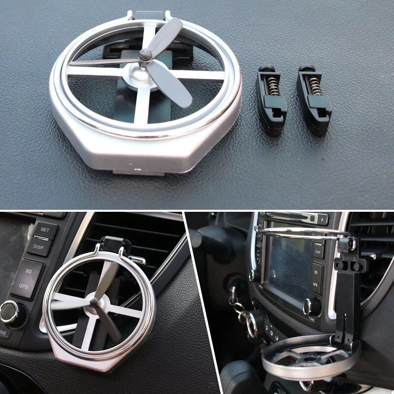 Universal Folding Car Air-Outlet Beverage Holder with Fan