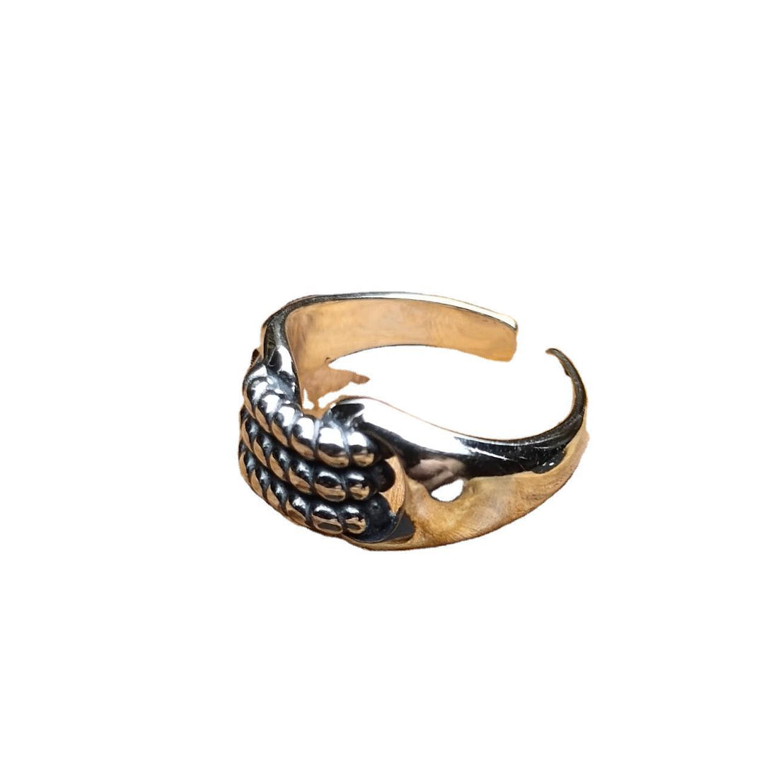 Cold Style Retro Distressed Twist Ring Women