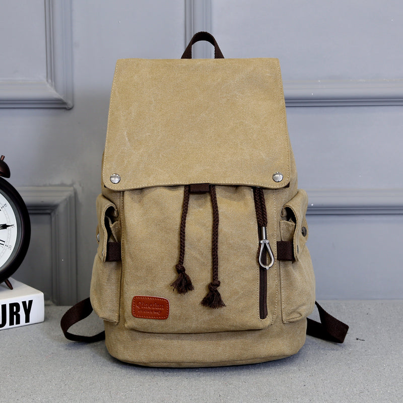 Retro Men's Casual Backpack Fashion Canvas Large Capacity