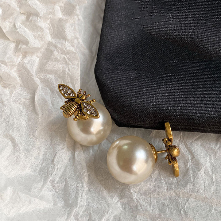Women's New Vintage Pearl Two Earrings