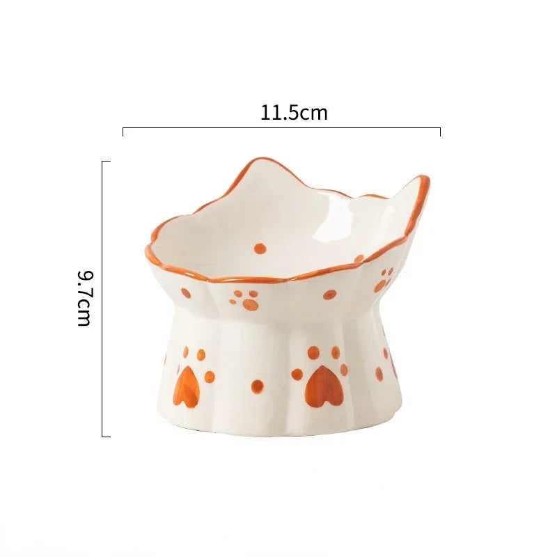 Elevated Cat Ceramic Food Bowl Set