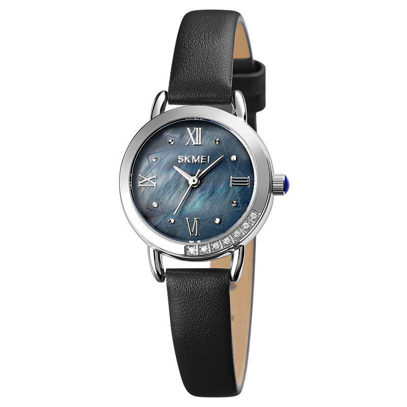 Small Strap Exquisite Waterproof Ladies Hand Quartz Round Female Student Leather Small Round Watch