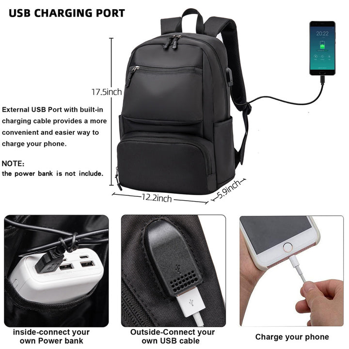 Waterproof Backpack for Men Business USB Charging Male Backpack Large 15.6 Inch Laptop Computer Rucksack Men School Backpack Bag