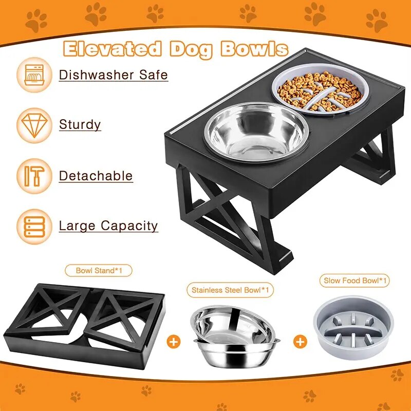 Dog Double Elevated Bowls Stand