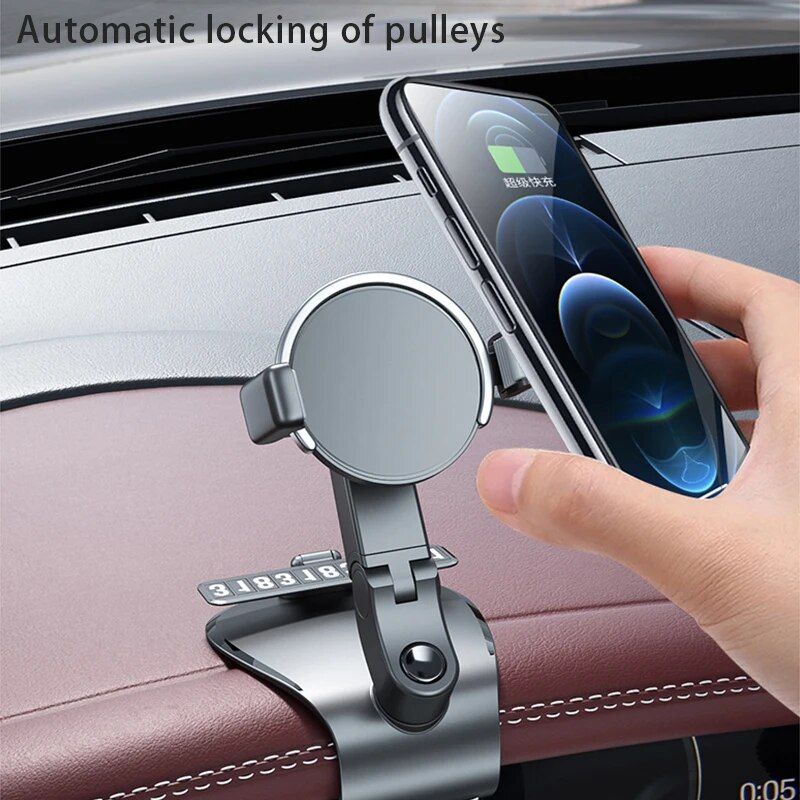 360° Rotating Universal Car Phone Holder with Multi-Placement and Anti-Slip Grip