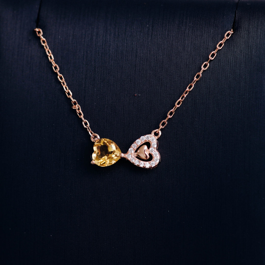 K Rose Gold Natural Citrine Necklace