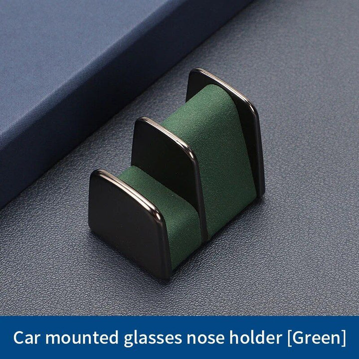 Luxury Leather & Zinc Alloy Car Glasses Holder