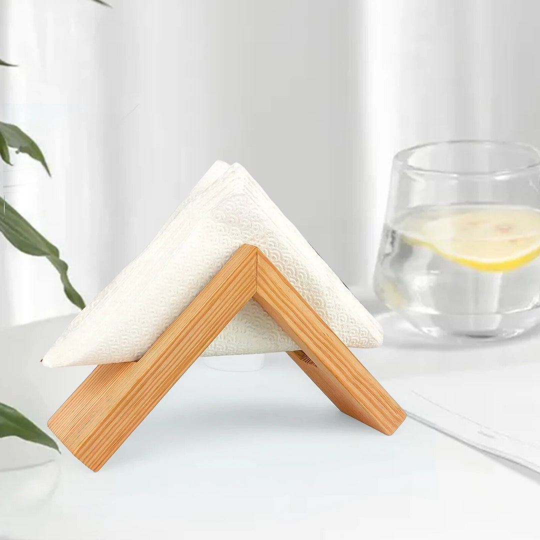 Elegant Wooden Napkin Holder - Decorative Tabletop Napkin Stand for Home & Picnic