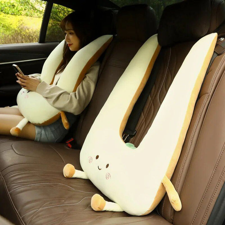 Plush Cartoon Car Nap Pillow for Optimal Travel Comfort