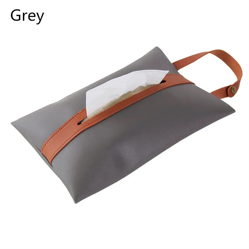 Luxury Leather Car Seat Back Tissue Holder