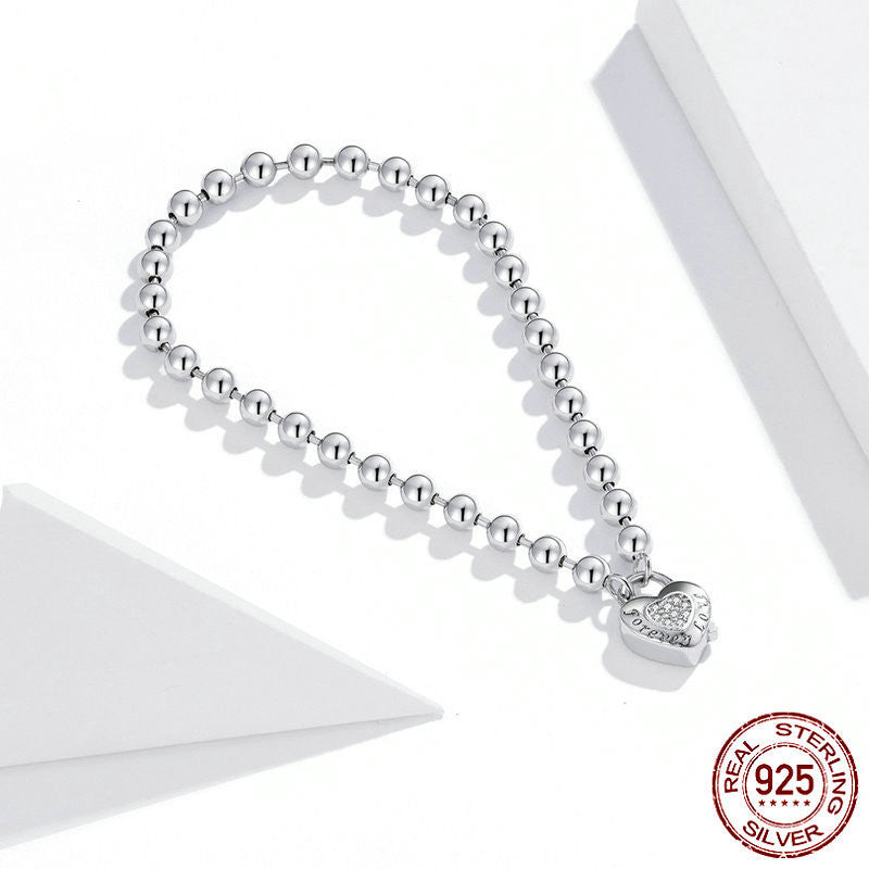 Men's And Women's Silver Versatile Charm Bead Bracelet