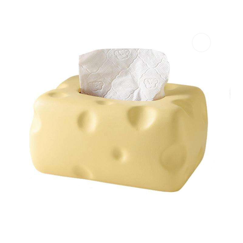 Cheese-Themed Ceramic Tissue Box - Cute and Practical Home Accessory