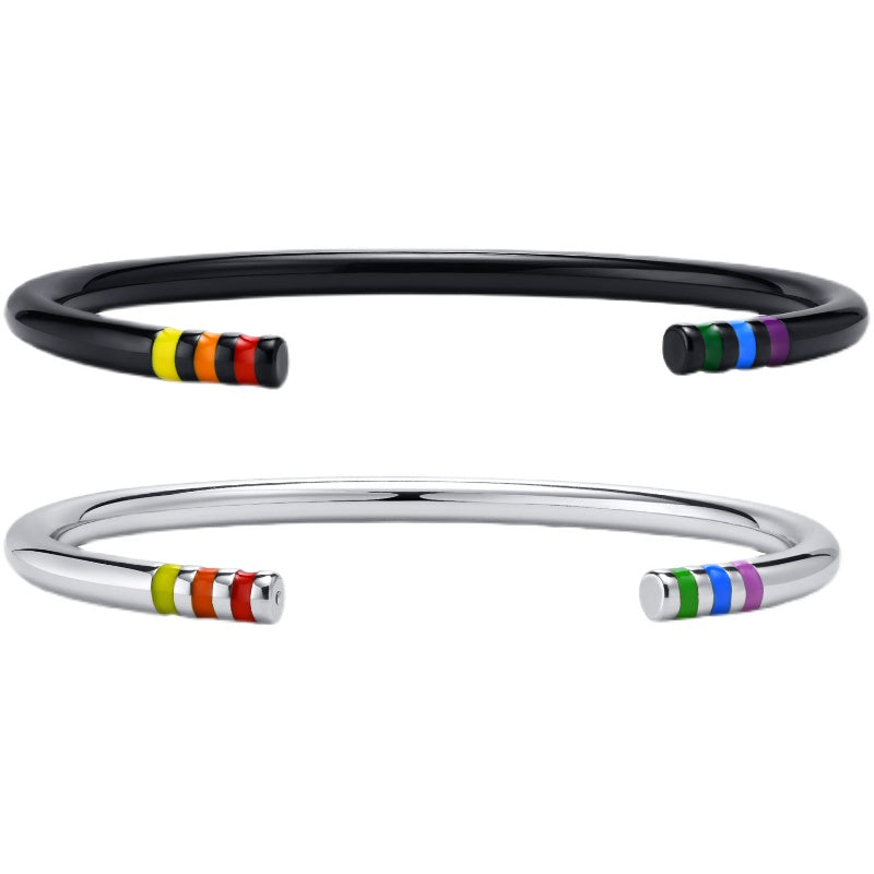Six-color Rainbow Pride Month Minimalist Couples Bracelet