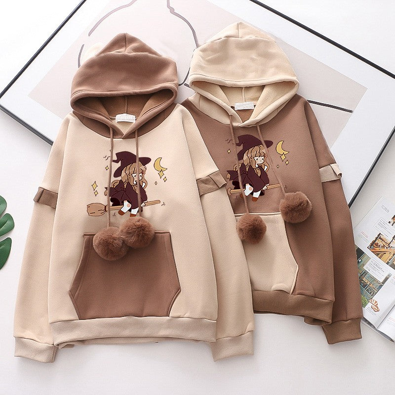 Loose Versatile Hooded Jacket For Junior High School Students In Autumn And Winter