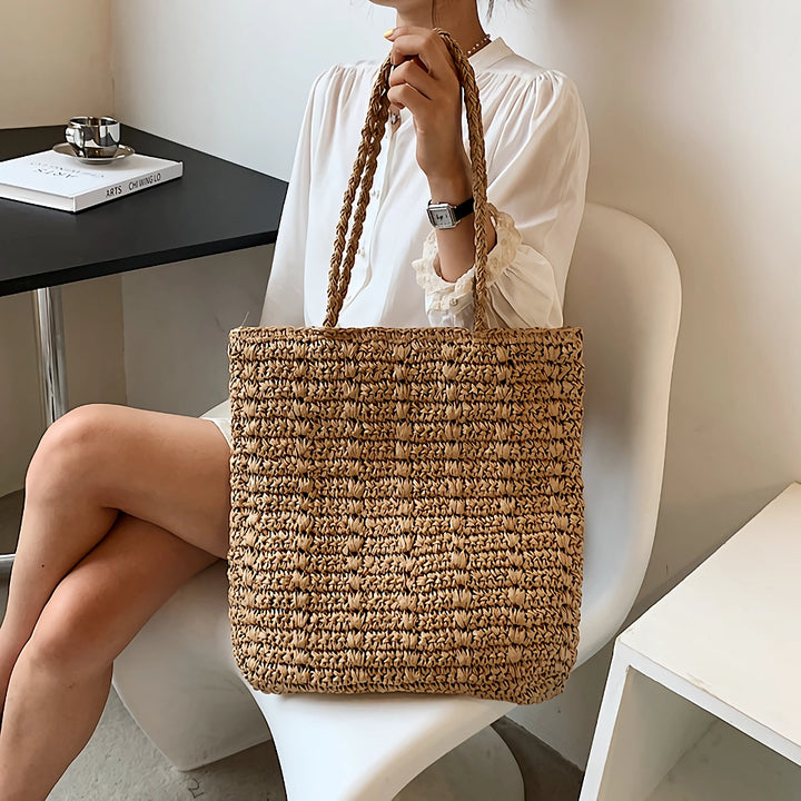 Summer Straw Tote Bag