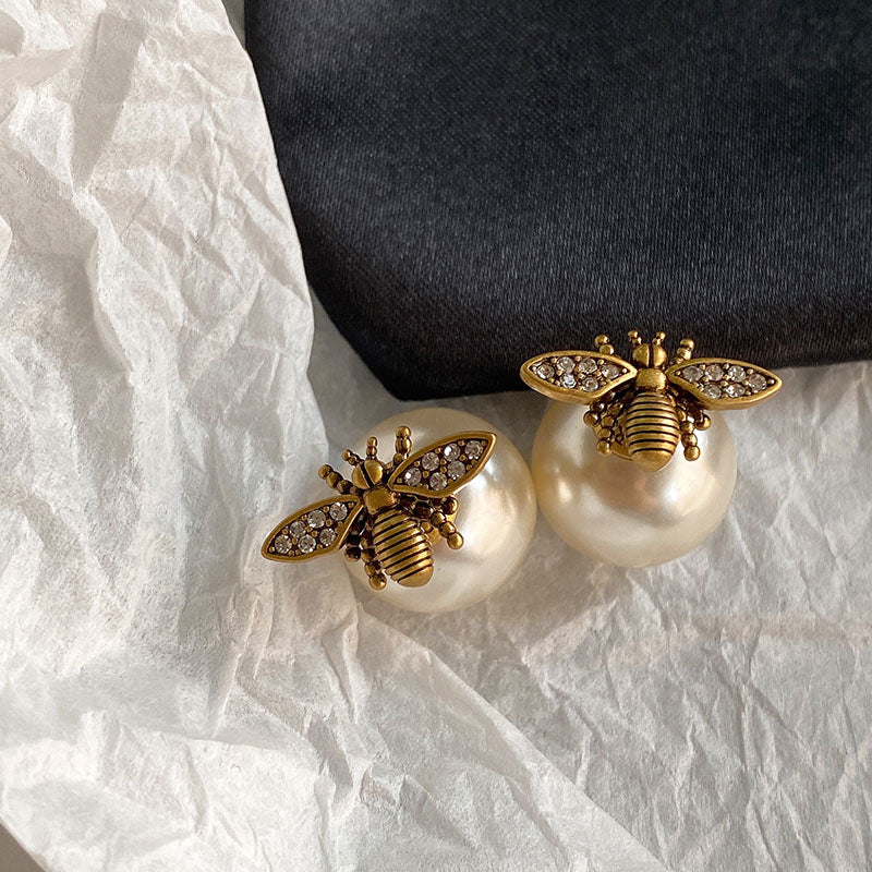 Women's New Vintage Pearl Two Earrings