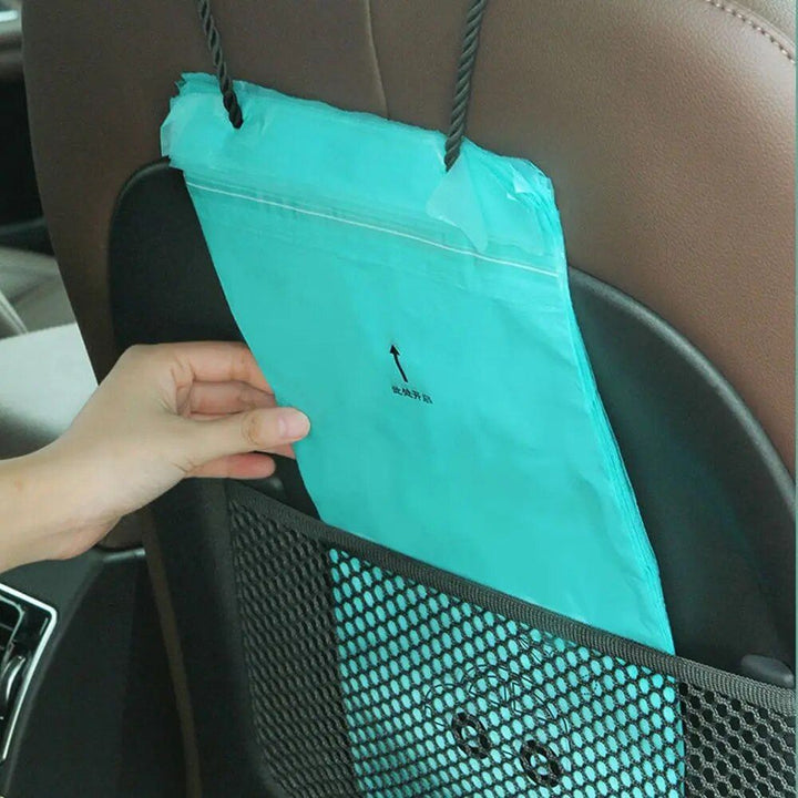 Multi-Use Disposable Auto Trash Bags - 50pcs Adhesive Car Garbage Bin Organizers