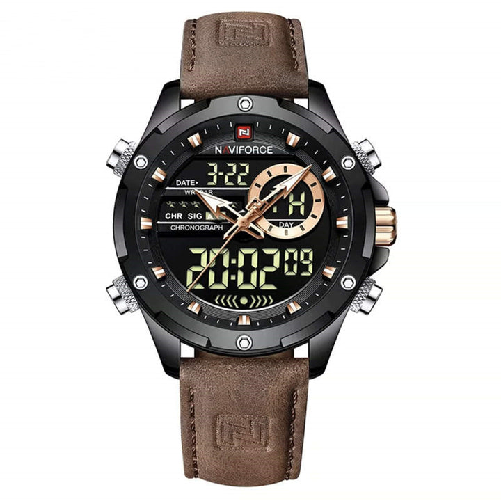 Men's Trendy Waterproof Dual Display Student Multifunctional Watch