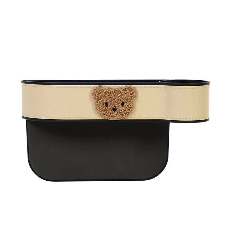 Cute Cartoon Bear Car Seat Gap Organizer with Tissue Holder