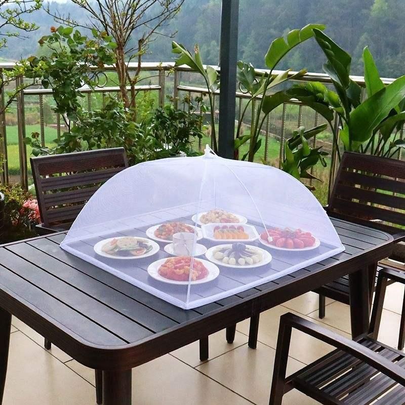 Lace-Trimmed Foldable Mesh Food Cover