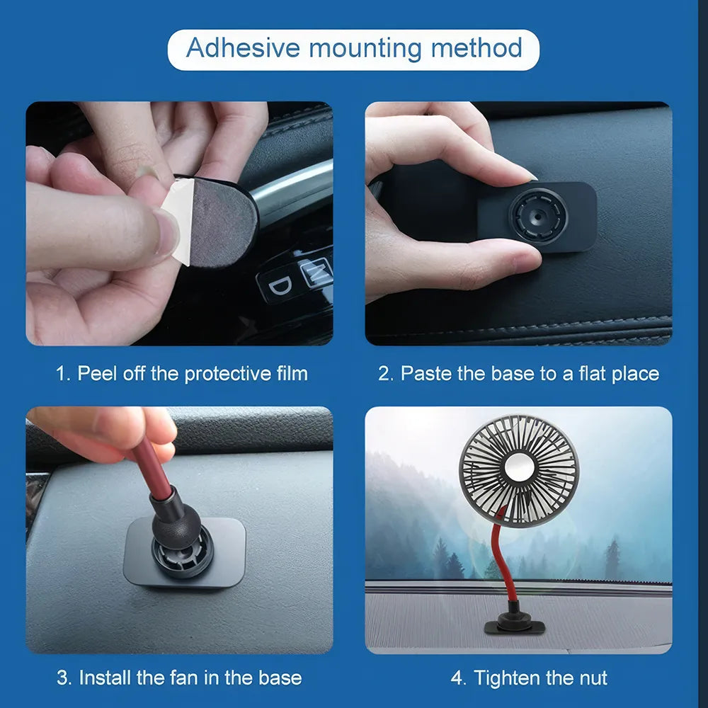 Multidirectional Car Back Seat Fan