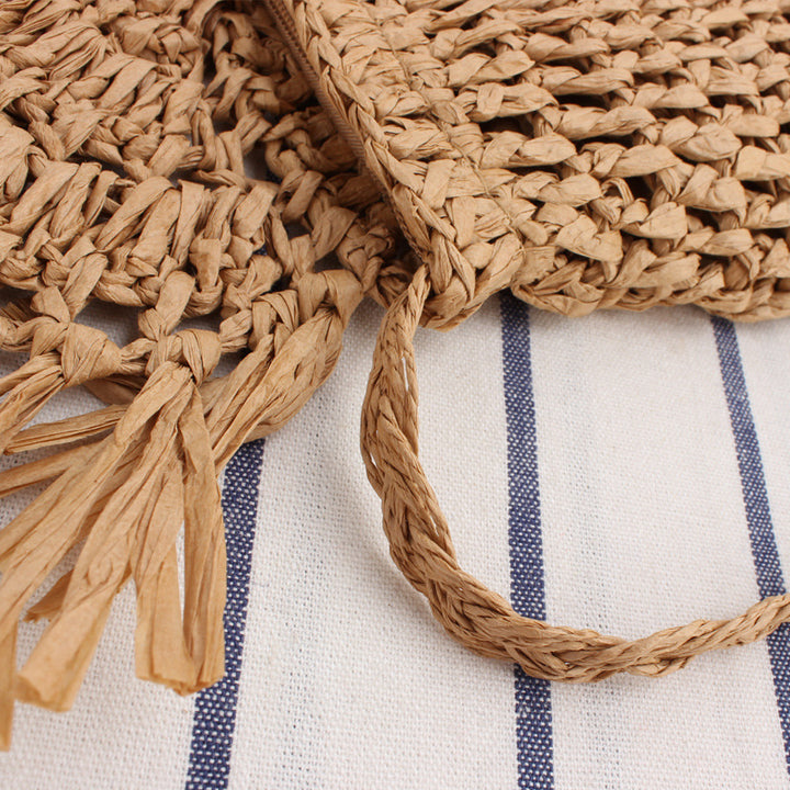 Handwoven Tassel Straw Crossbody Bag