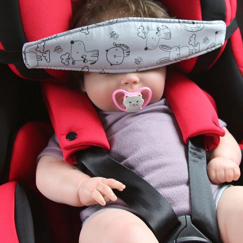 Baby Head Support Band for Car Seats and Strollers - Adjustable Safety Sleep Nap Holder Belt