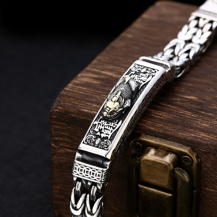Mode Antike Pixiu Thai Silber Armband
