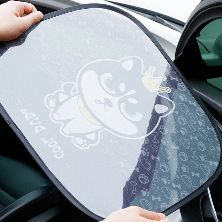 Adorable Animal Cartoon Car Window Sunshades - 2PCS, Universal Fit, Anti-UV, Privacy Protection