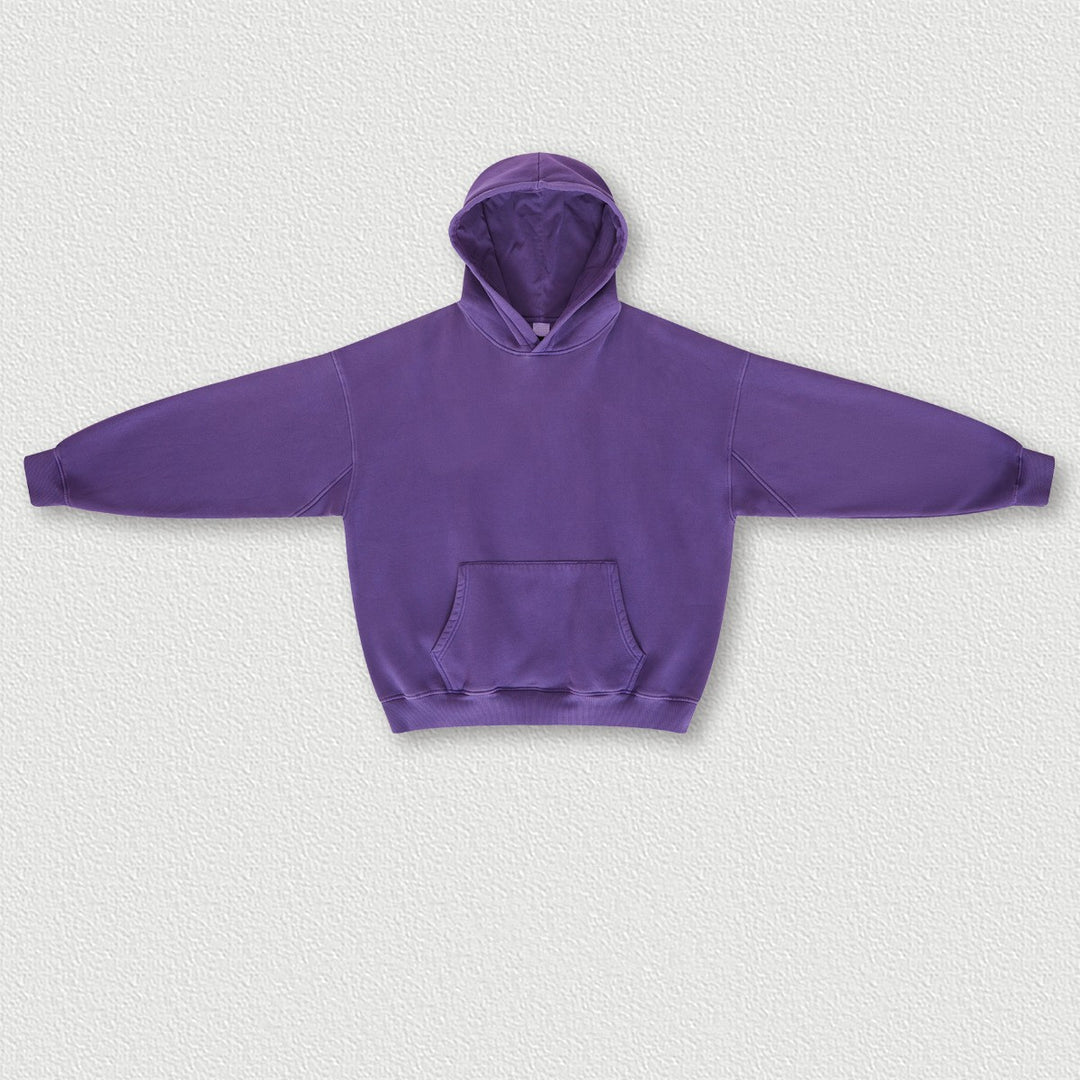 Autumn And Winter Washed And Worn Padded Hooded Sweatshirt