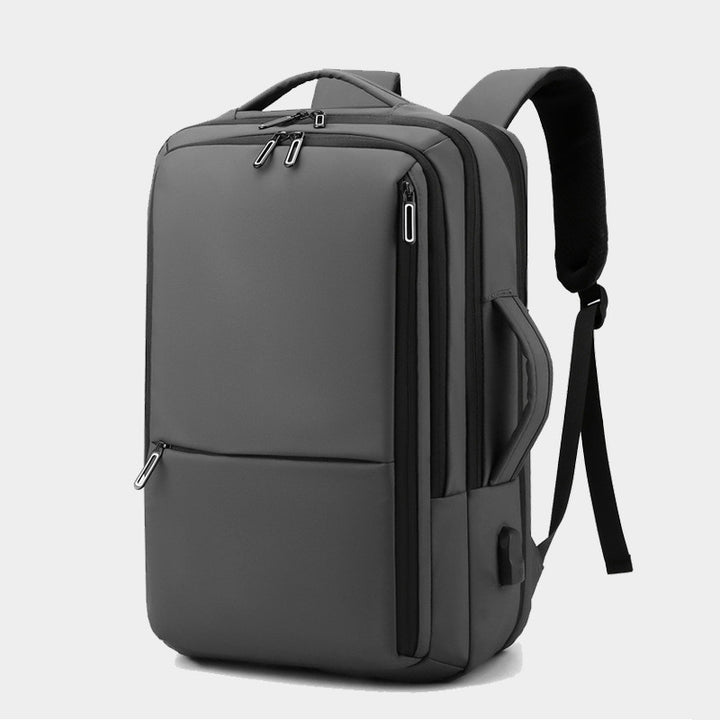 Men's Fashion Solid Color Business Lightweight Expansion Computer Backpack