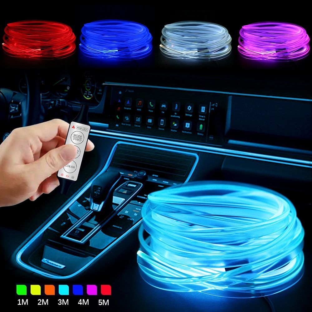 USB RGB LED Strip - Versatile Neon Car Interior Lighting