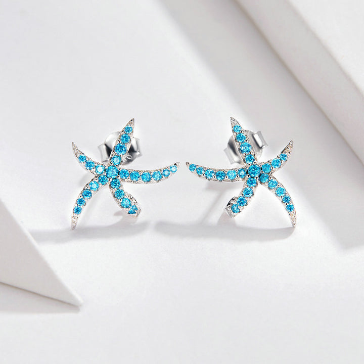 S925 Pentagram European And American Female Earrings